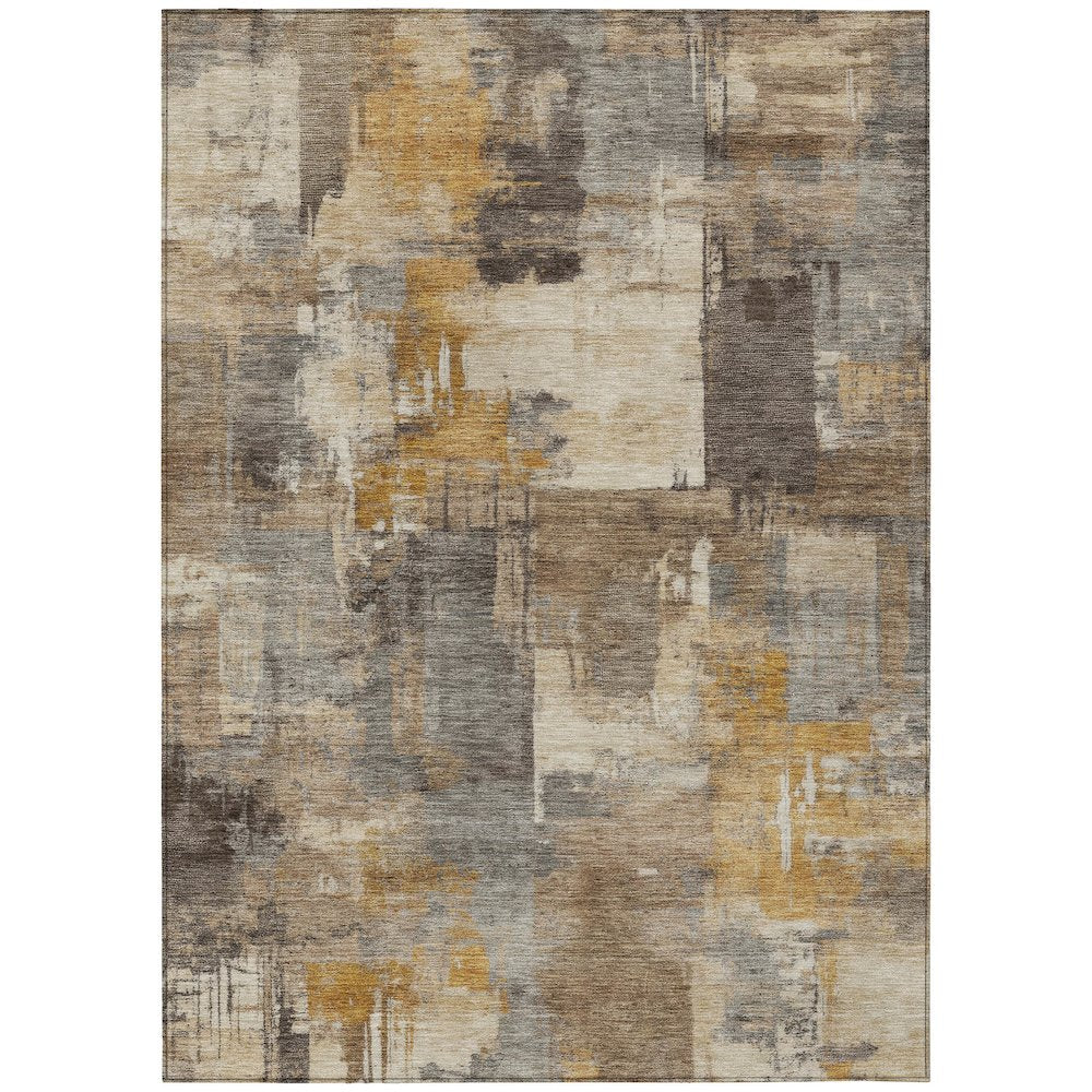 Machine Washable Indoor/Outdoor Chantille ACN2069 Brown 3 x 5 Rug