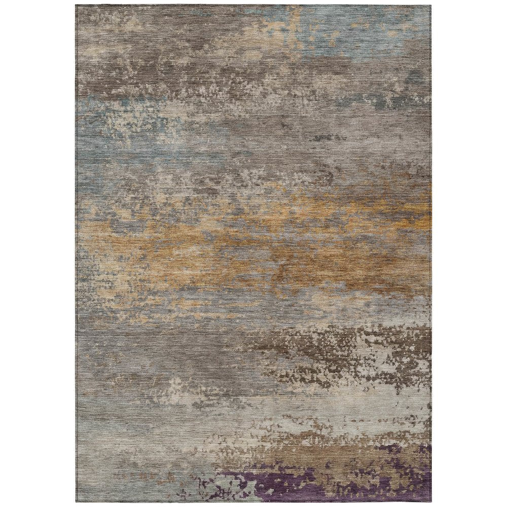 Machine Washable Indoor/Outdoor Chantille ACN2071 Brown 3 x 5 Rug