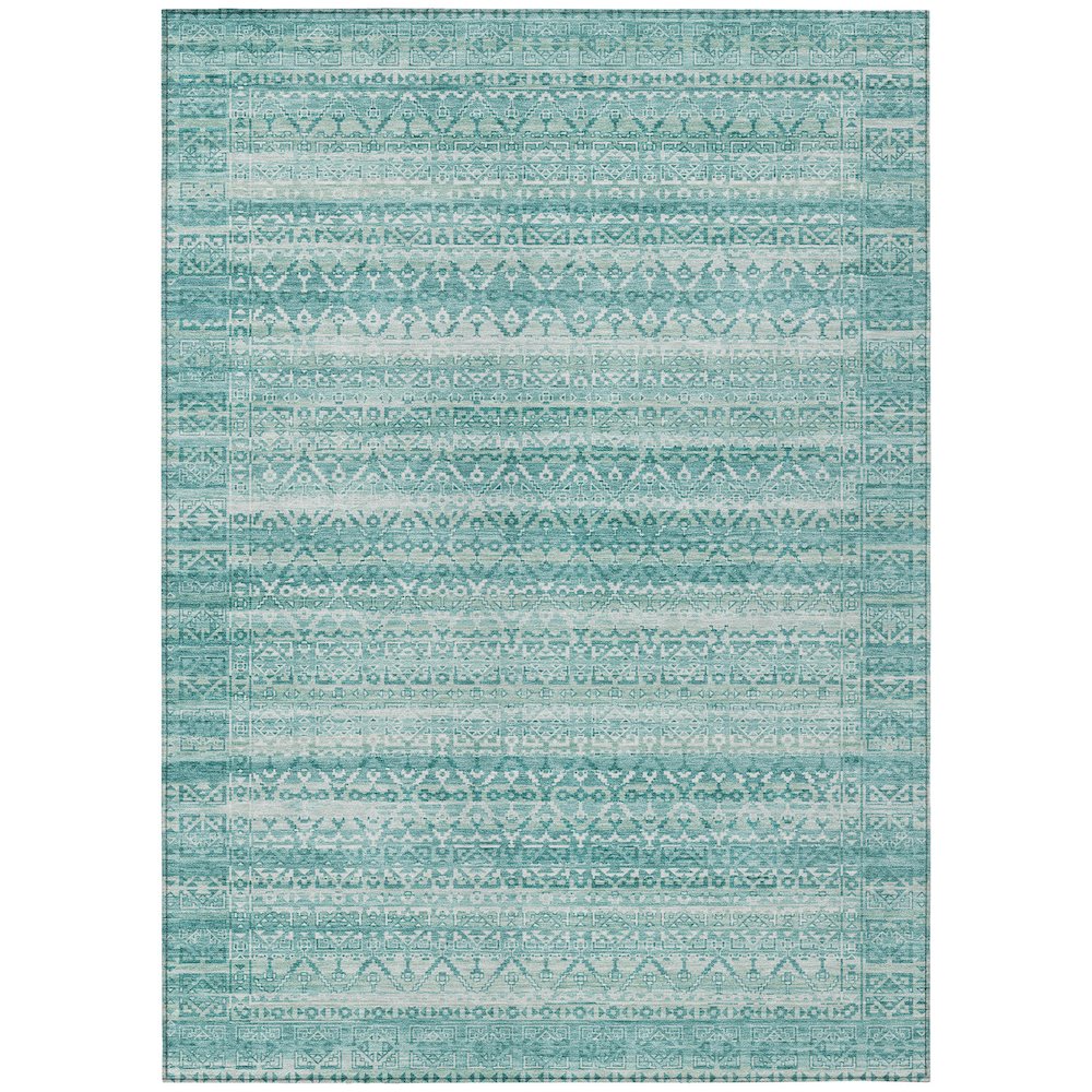Machine Washable Indoor/Outdoor Chantille ACN2101 Aqua 3 x 5 Rug