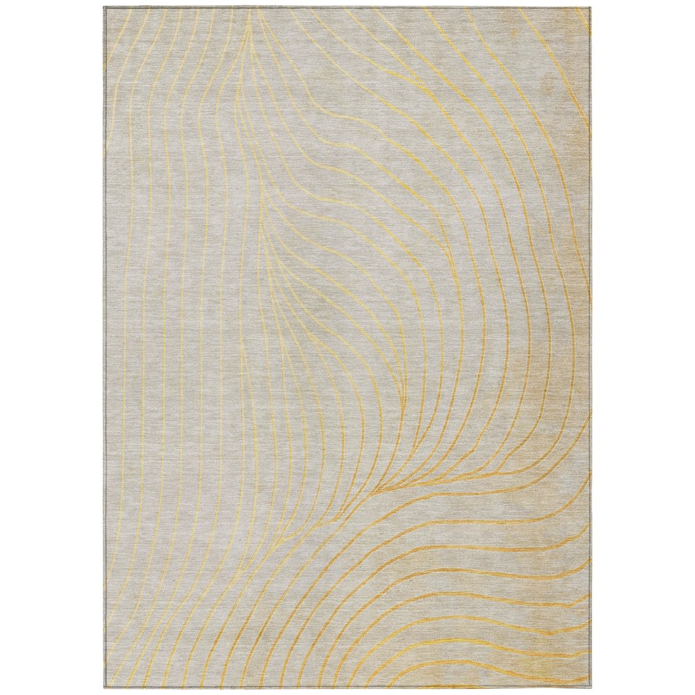 Machine Washable Indoor/Outdoor Chantille ACN2107 Gold 3 x 5 Rug