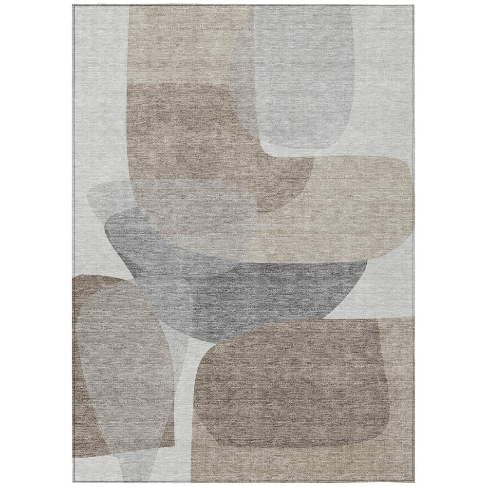 Machine Washable Indoor/Outdoor Chantille ACN2121 Taupe 3 x 5 Rug