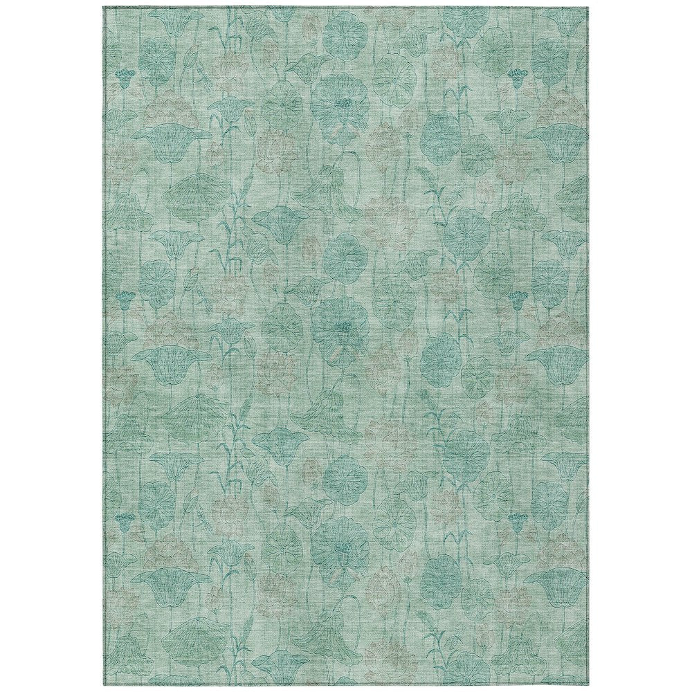 Machine Washable Indoor/Outdoor Chantille ACN2128 Aqua 3 x 5 Rug