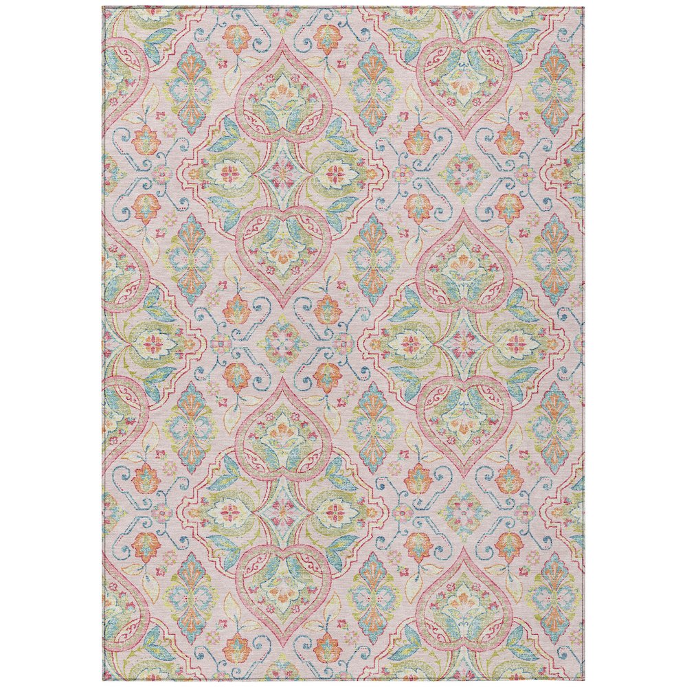 Machine Washable Indoor/Outdoor Chantille ACN2207 Pink 3 x 5 Rug