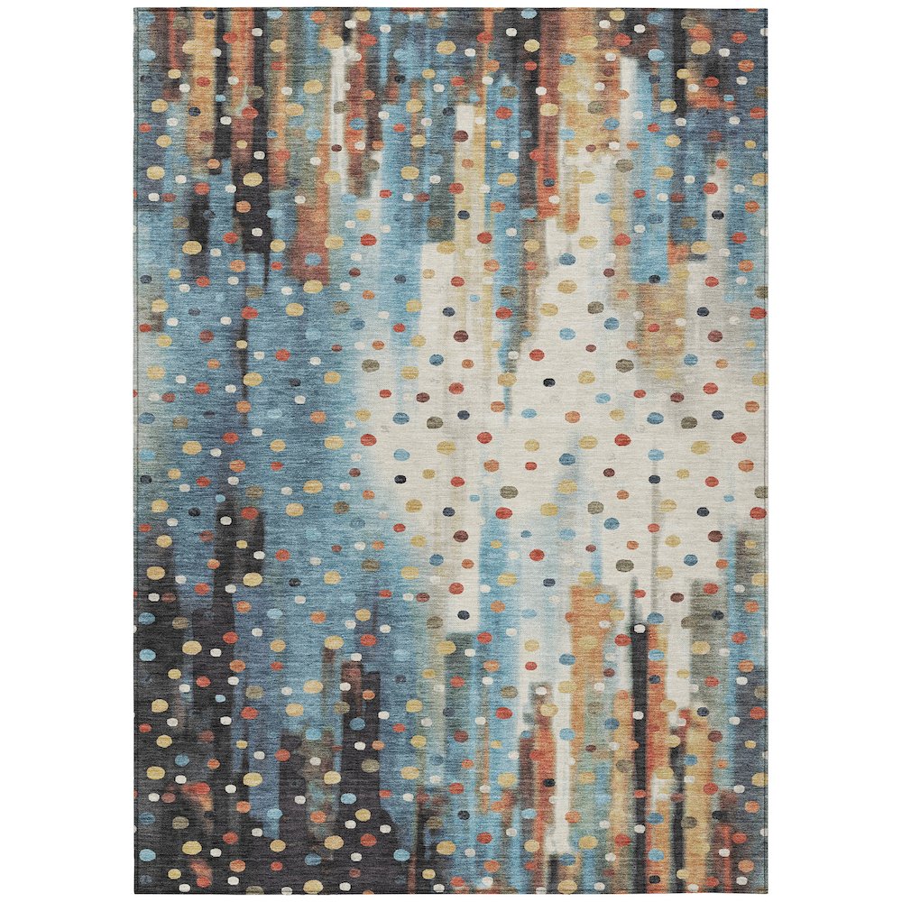 Machine Washable Indoor/Outdoor Chantille ACN2213 Teal 3 x 5 Rug