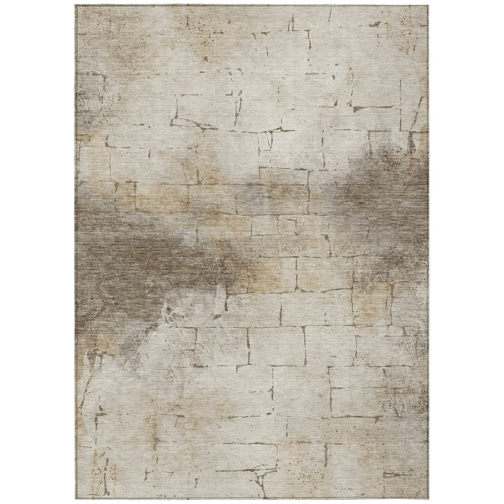 Machine Washable Indoor/Outdoor Chantille ACN2215 Beige 3 x 5 Rug