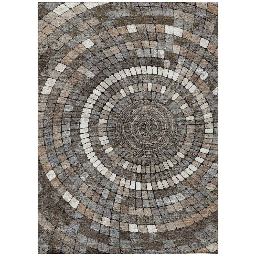 Machine Washable Indoor/Outdoor Chantille ACN2216 Brown 3 x 5 Rug