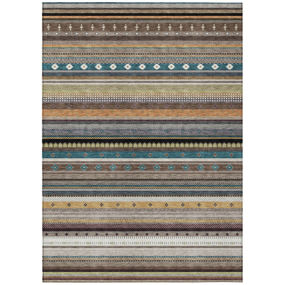 Machine Washable Indoor/Outdoor Chantille ACN2218 Brown 3 x 5 Rug