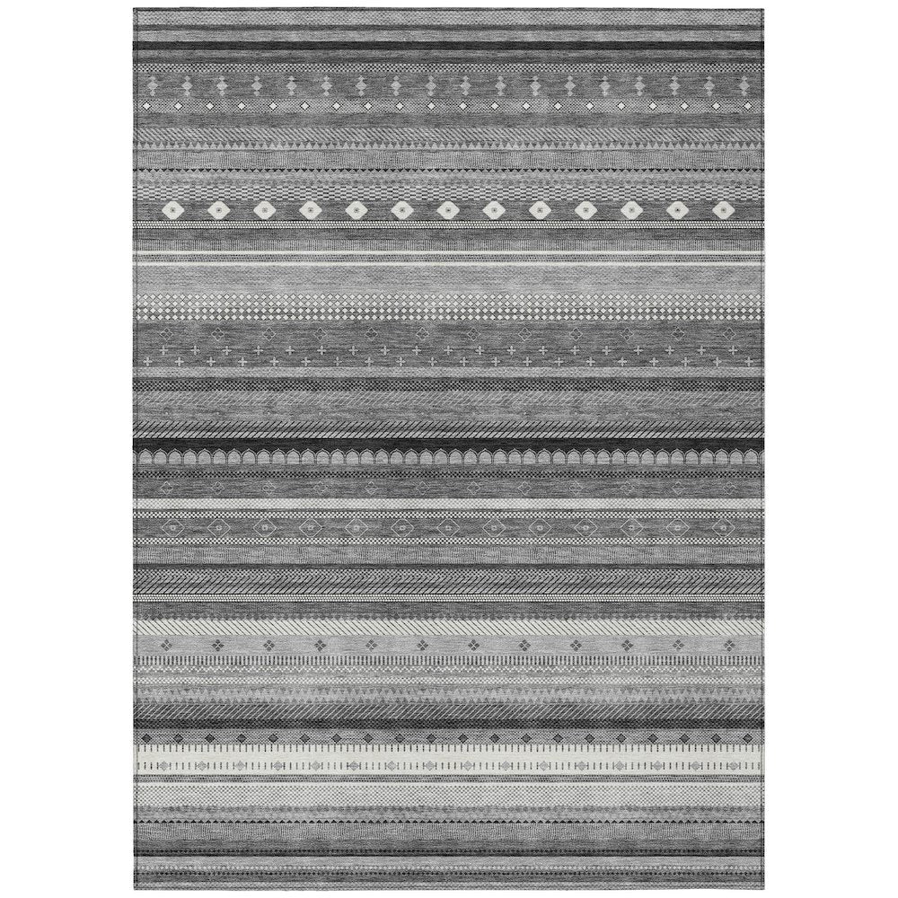 Machine Washable Indoor/Outdoor Chantille ACN2218 Gray 3 x 5 Rug