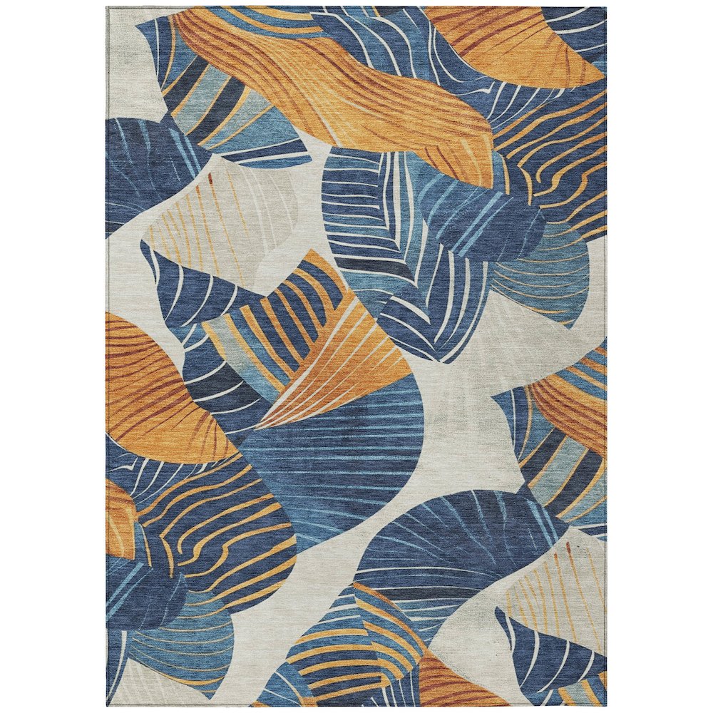 Machine Washable Indoor/Outdoor Chantille ACN2220 Navy 3 x 5 Rug