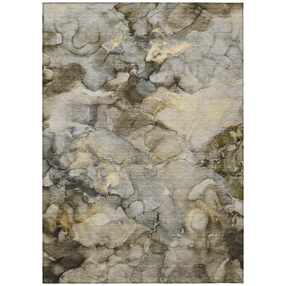 Machine Washable Indoor/Outdoor Chantille ACN2018 Pewter 5 x 76 Rug
