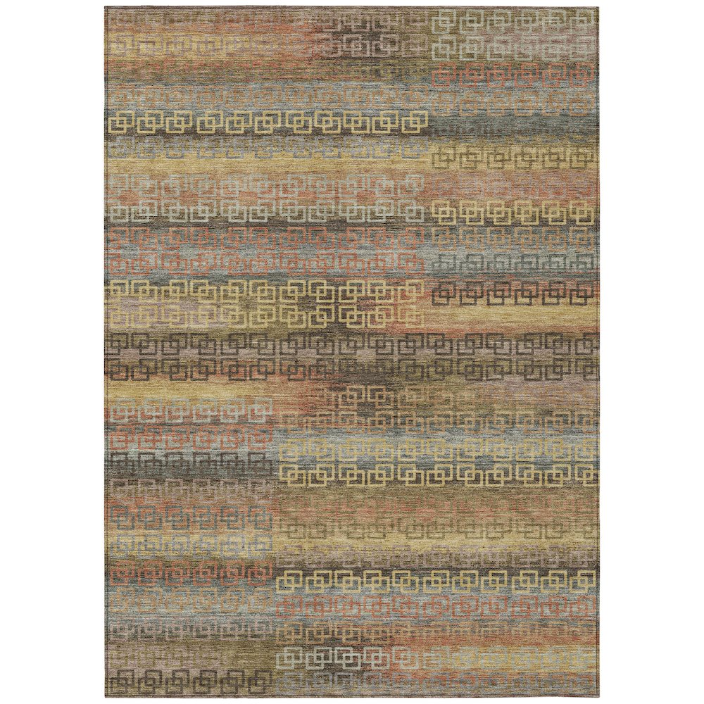 Machine Washable Indoor/Outdoor Chantille ACN2029 Brown 5 x 76 Rug