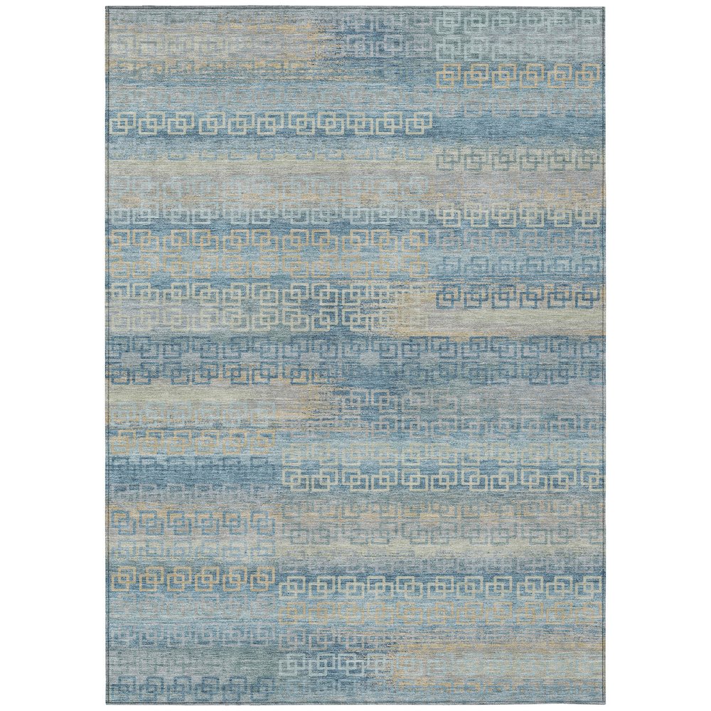 Machine Washable Indoor/Outdoor Chantille ACN2029 Teal 5 x 76 Rug