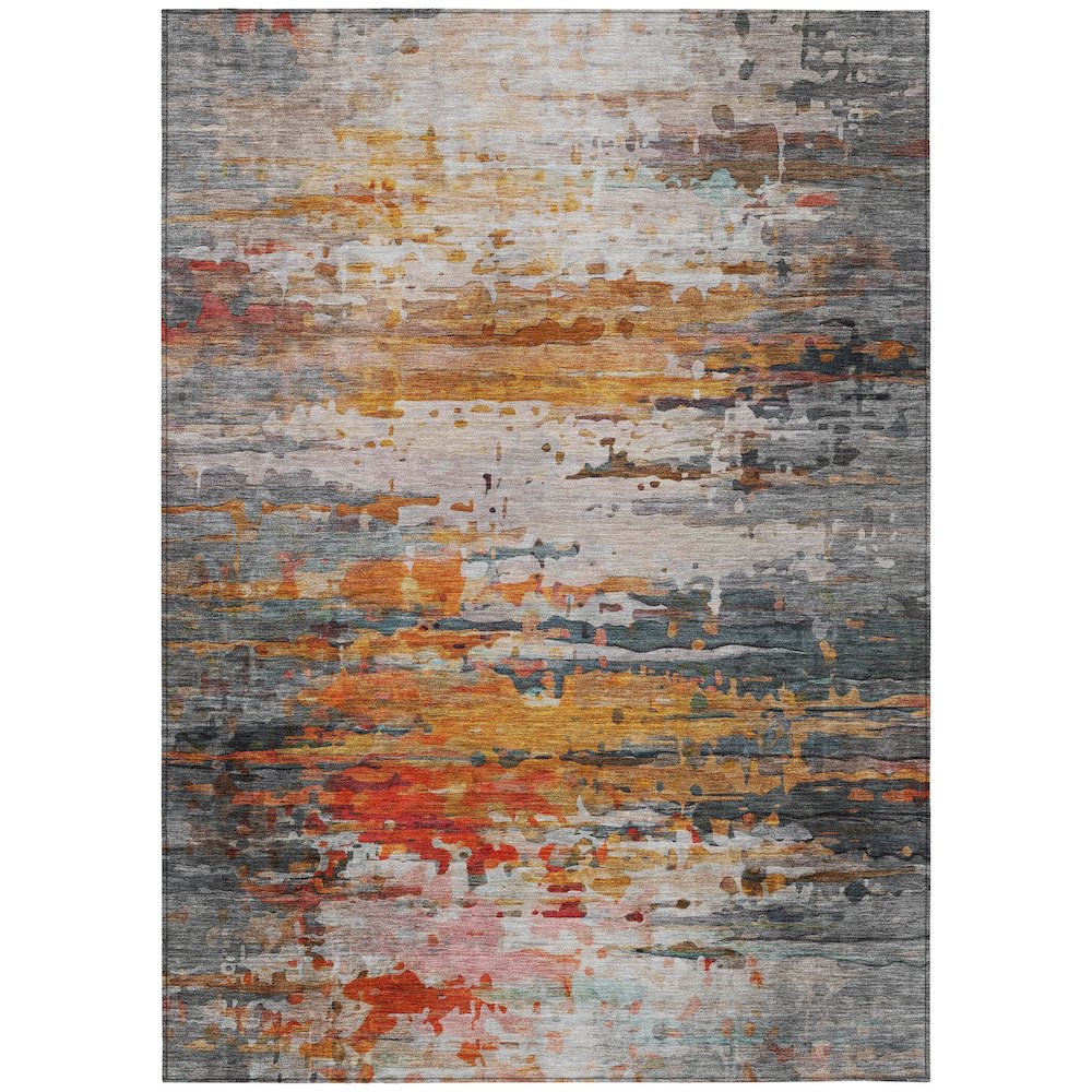 Machine Washable Indoor/Outdoor Chantille ACN2034 Terracotta 5 x 76 Rug