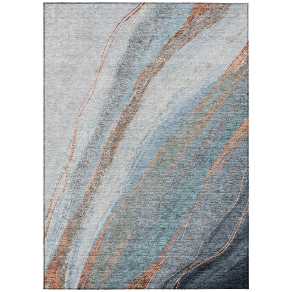 Machine Washable Indoor/Outdoor Chantille ACN2036 Blue 5 x 76 Rug