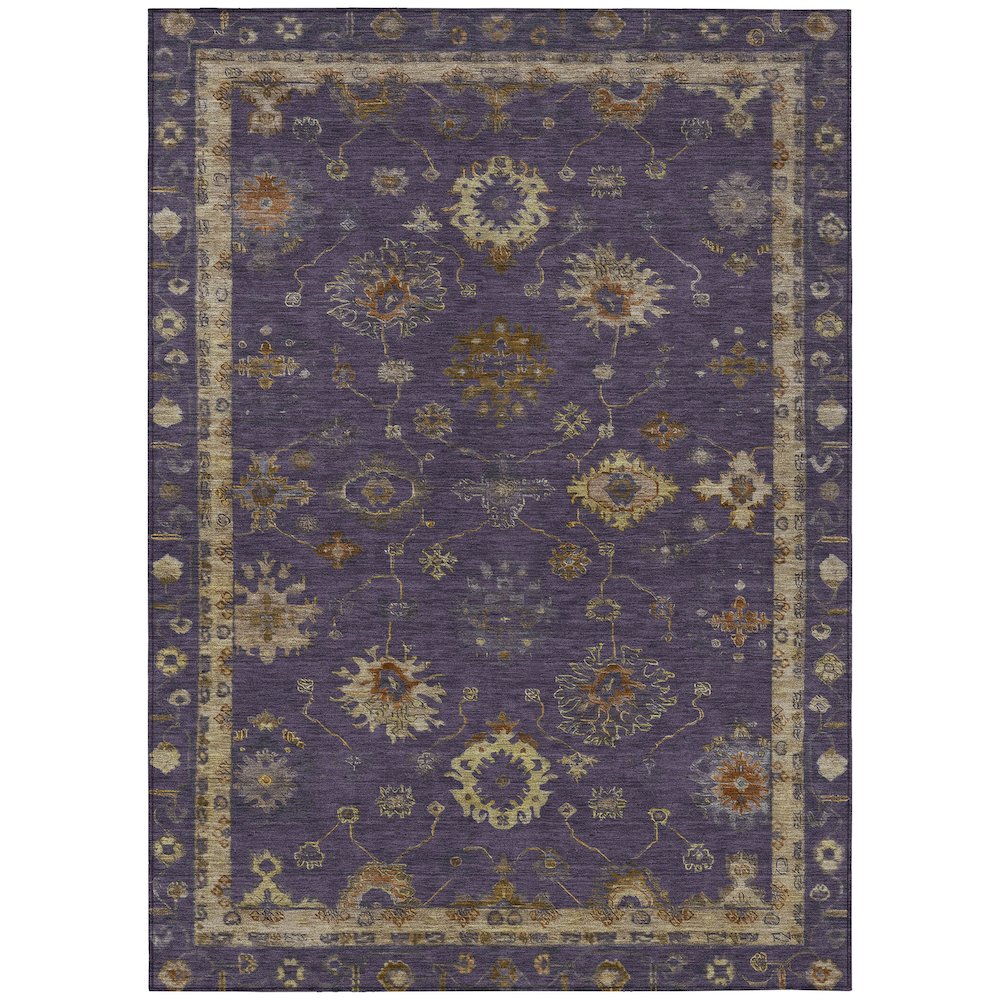 Machine Washable Indoor/Outdoor Chantille ACN2045 Eggplant 5 x 76 Rug