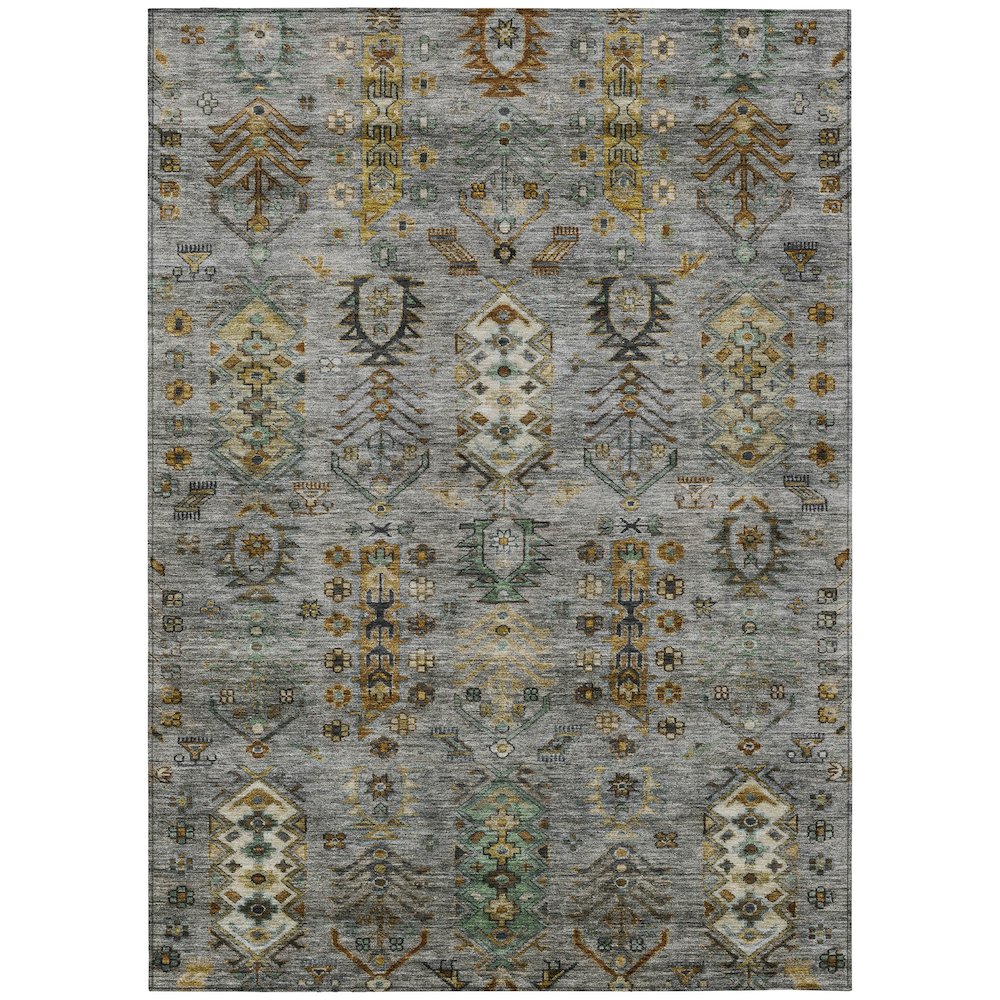 Machine Washable Indoor/Outdoor Chantille ACN2047 Pewter 5 x 76 Rug