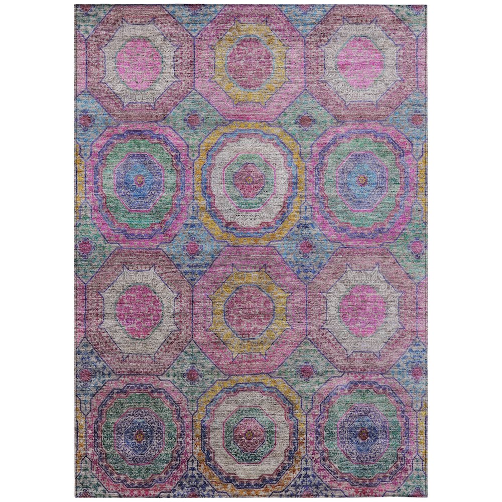 Machine Washable Indoor/Outdoor Chantille ACN2049 Pink 5 x 76 Rug