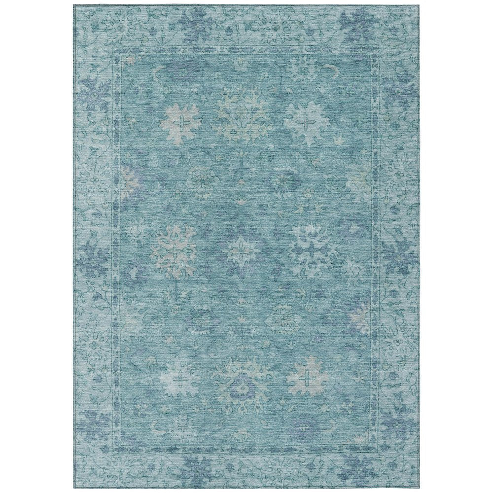 Machine Washable Indoor/Outdoor Chantille ACN2051 Teal 5 x 76 Rug
