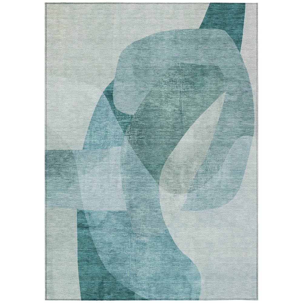 Machine Washable Indoor/Outdoor Chantille ACN2057 Teal 5 x 76 Rug
