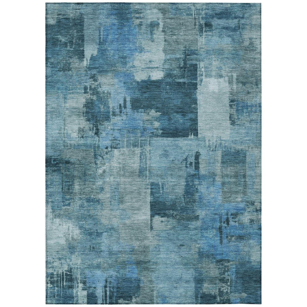 Machine Washable Indoor/Outdoor Chantille ACN2069 Blue 5 x 76 Rug