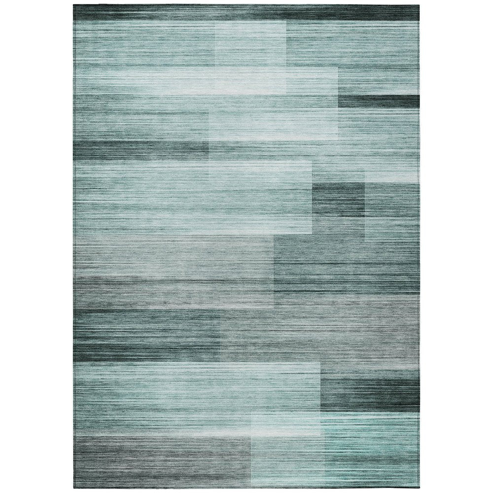 Machine Washable Indoor/Outdoor Chantille ACN2082 Teal 5 x 76 Rug