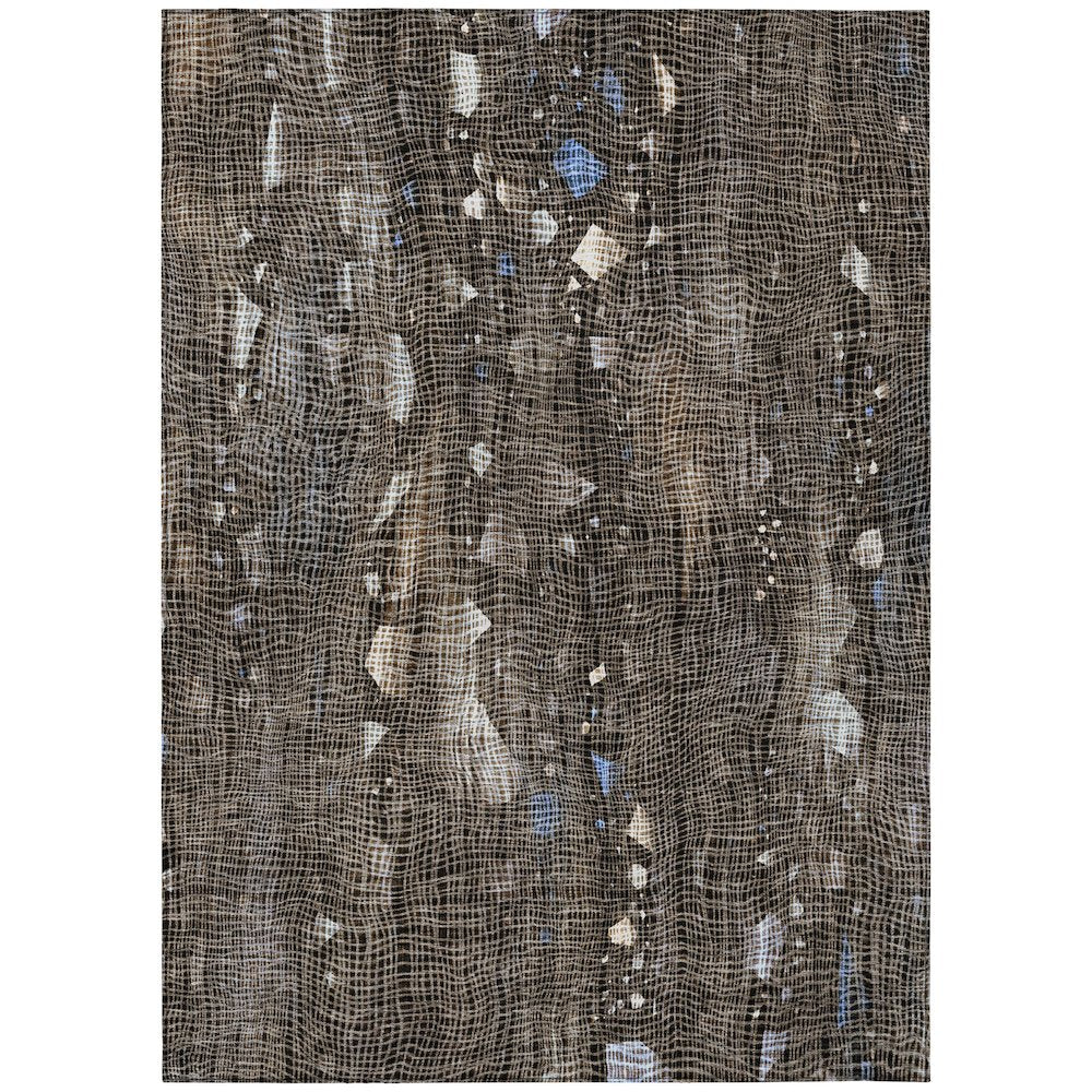 Machine Washable Indoor/Outdoor Chantille ACN2092 Chocolate 5 x 76 Rug