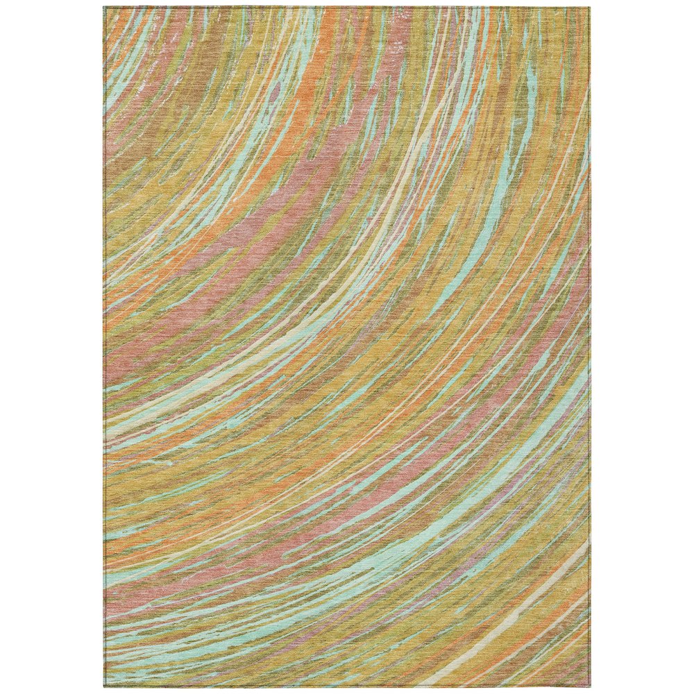 Machine Washable Indoor/Outdoor Chantille ACN2094 Gold 5 x 76 Rug