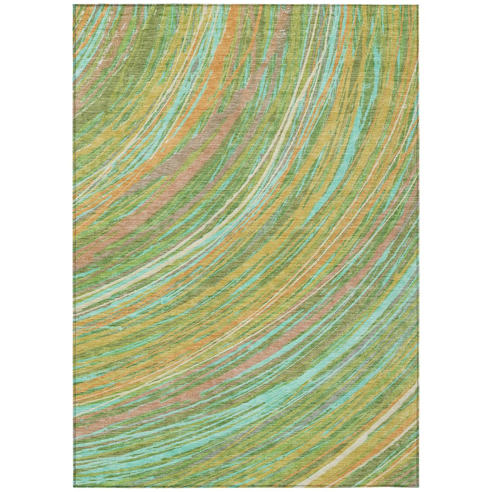Machine Washable Indoor/Outdoor Chantille ACN2094 Green 5 x 76 Rug