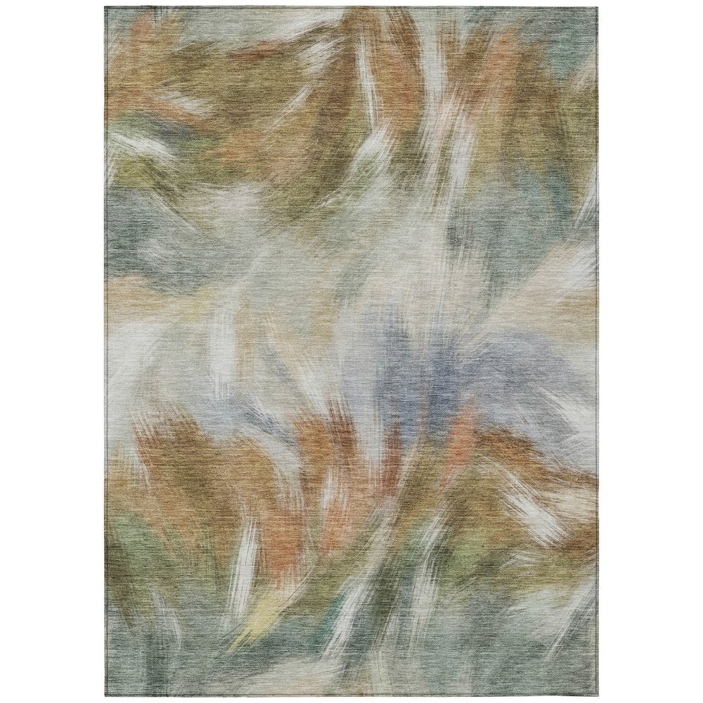 Machine Washable Indoor/Outdoor Chantille ACN2096 Beige 5 x 76 Rug