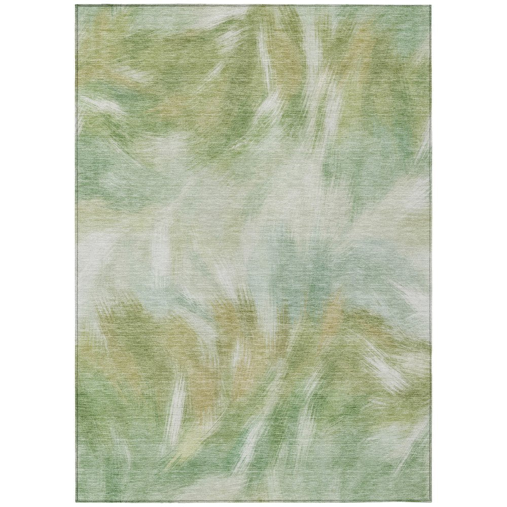 Machine Washable Indoor/Outdoor Chantille ACN2096 Green 5 x 76 Rug