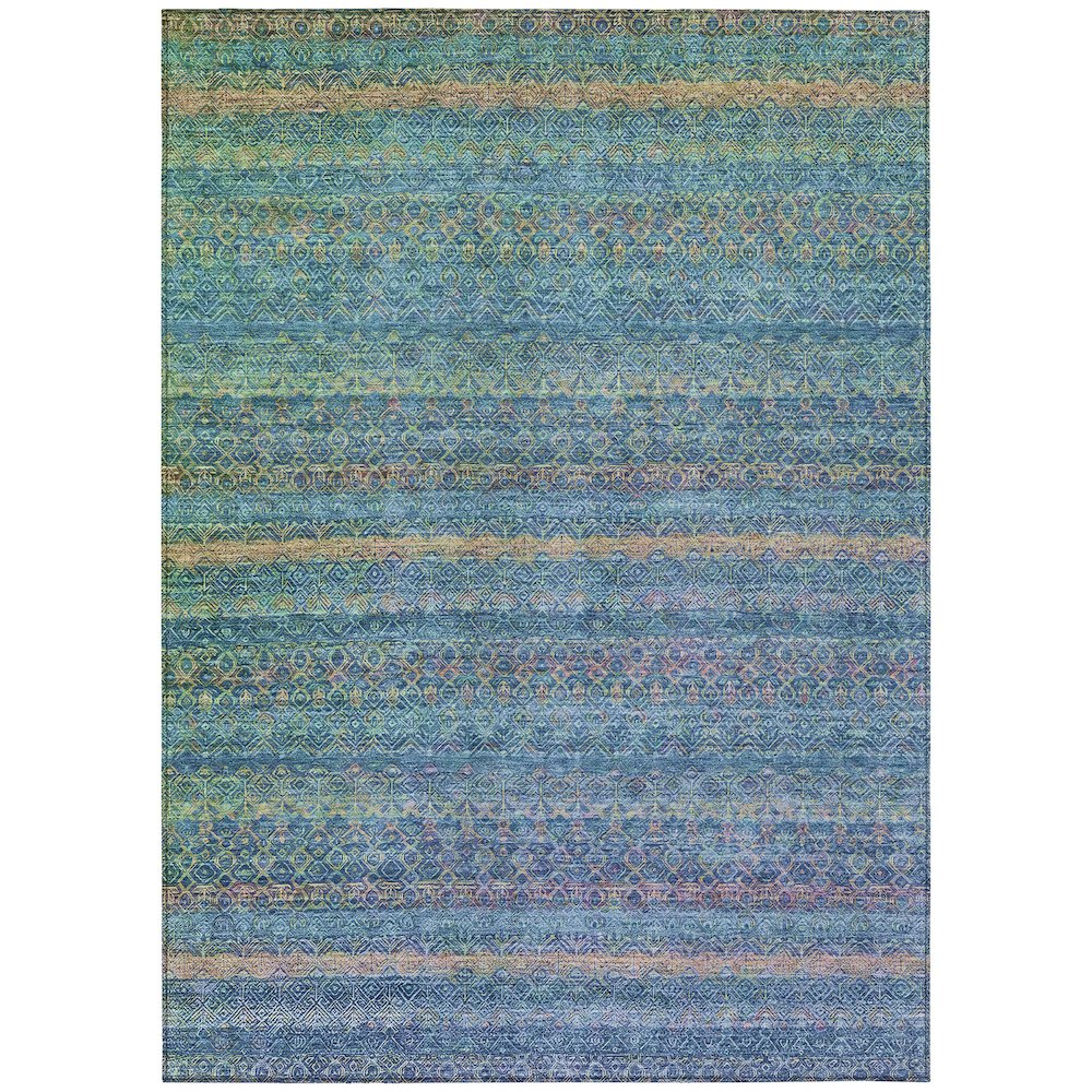 Machine Washable Indoor/Outdoor Chantille ACN2106 Teal 5 x 76 Rug