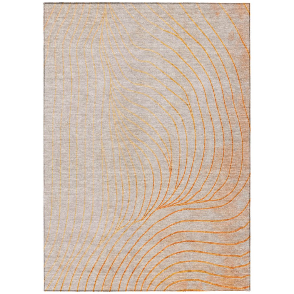 Machine Washable Indoor/Outdoor Chantille ACN2107 Orange 5 x 76 Rug