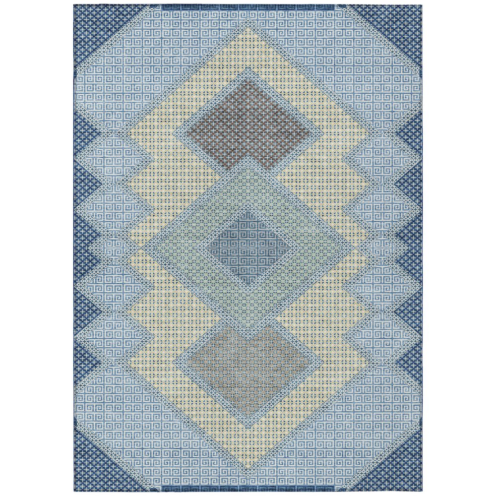 Machine Washable Indoor/Outdoor Chantille ACN2111 Denim 5 x 76 Rug