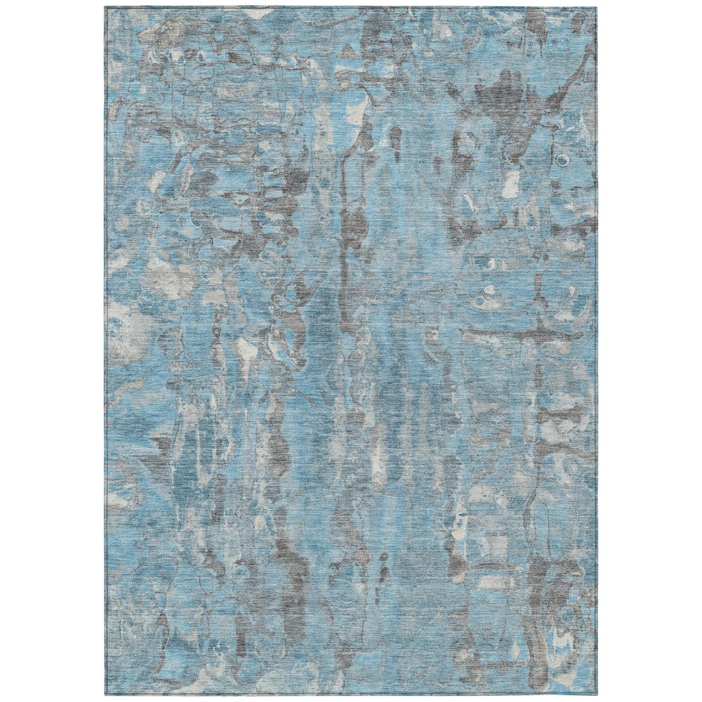 Machine Washable Indoor/Outdoor Chantille ACN2120 Denim 5 x 76 Rug