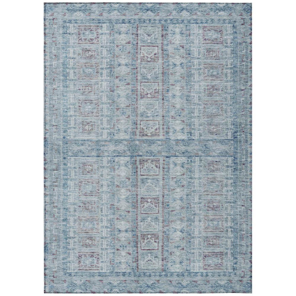 Machine Washable Indoor/Outdoor Chantille ACN2173 Blue 5 x 76 Rug