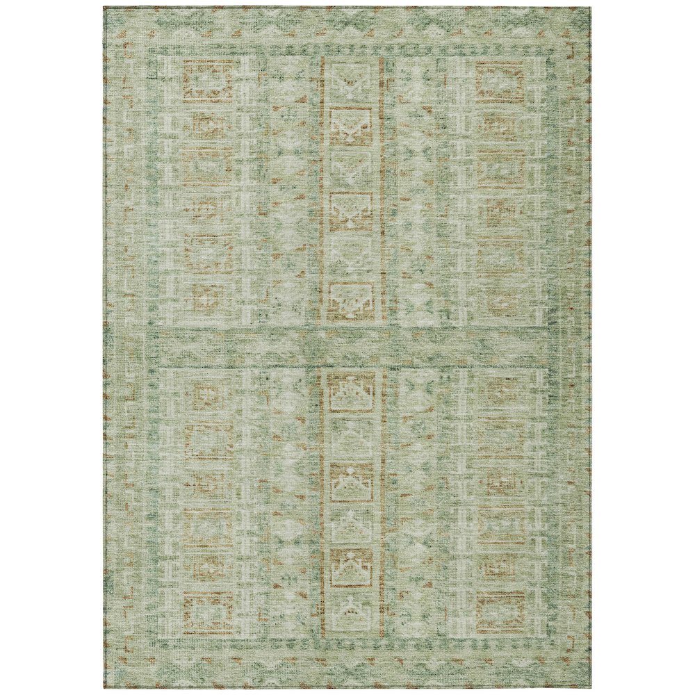 Machine Washable Indoor/Outdoor Chantille ACN2173 Green 5 x 76 Rug