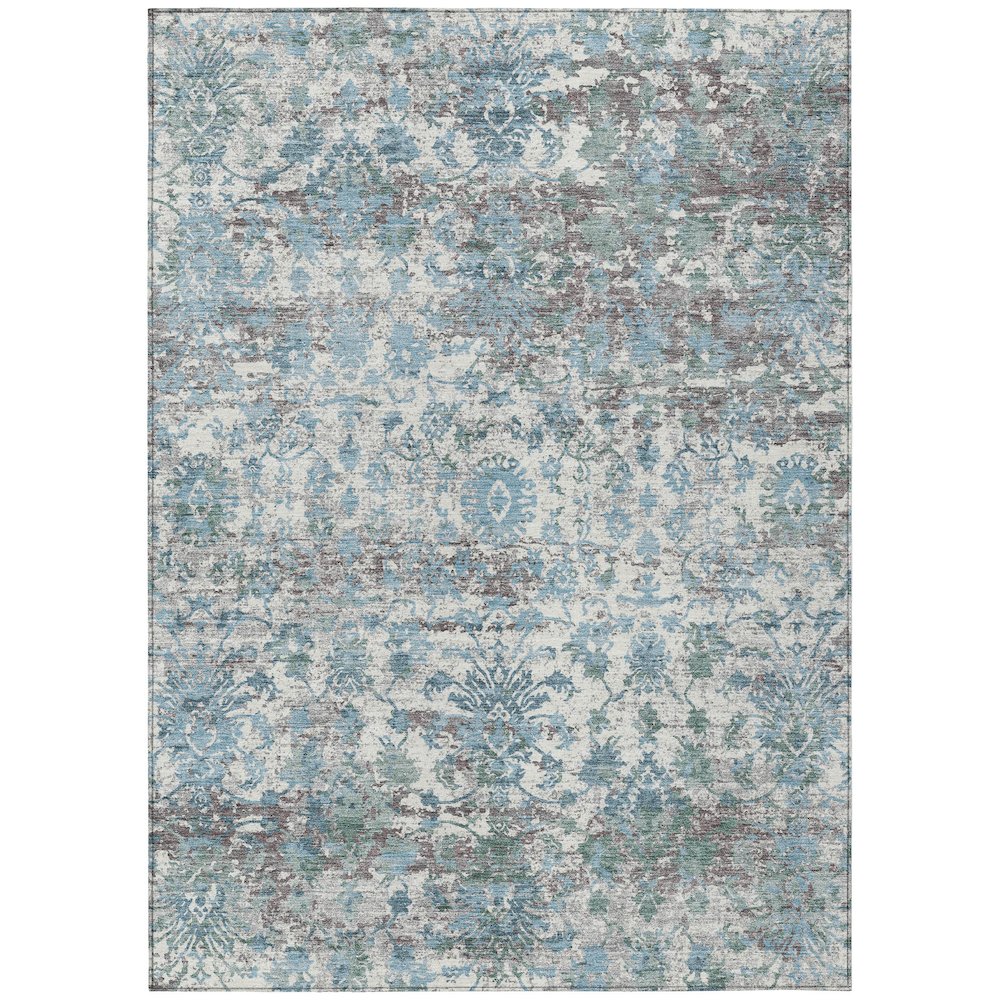 Machine Washable Indoor/Outdoor Chantille ACN2211 Denim 5 x 76 Rug