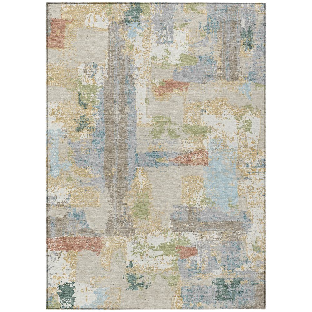 Machine Washable Indoor/Outdoor Chantille ACN2212 Beige 5 x 76 Rug