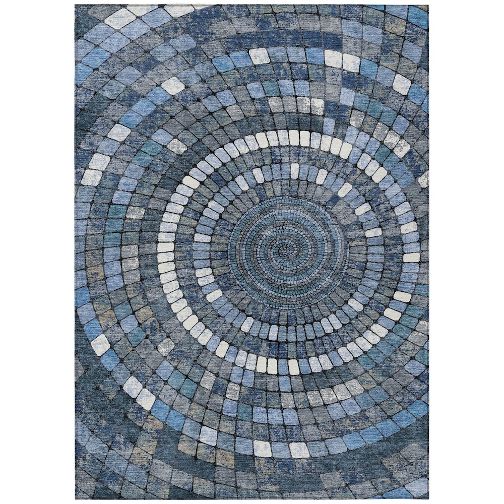 Machine Washable Indoor/Outdoor Chantille ACN2216 Navy 5 x 76 Rug