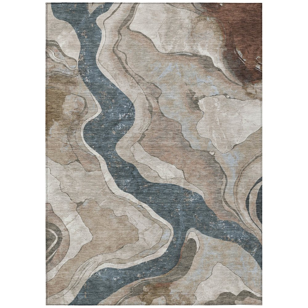 Machine Washable Indoor/Outdoor Chantille ACN2219 Beige 5 x 76 Rug