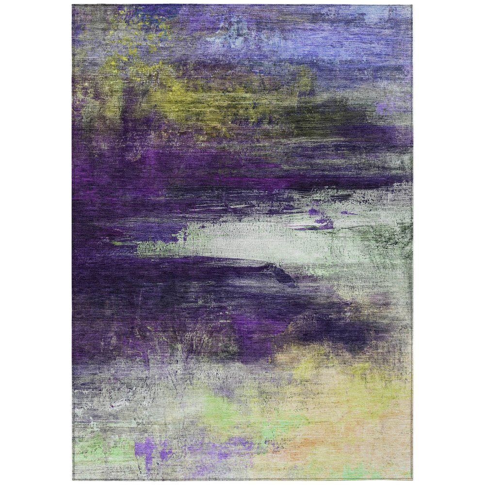 Machine Washable Indoor/Outdoor Chantille ACN2016 Purple 8 x 10 Rug