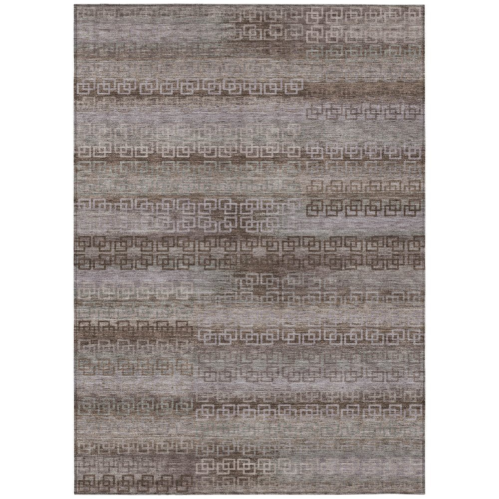 Machine Washable Indoor/Outdoor Chantille ACN2029 Chocolate 8 x 10 Rug