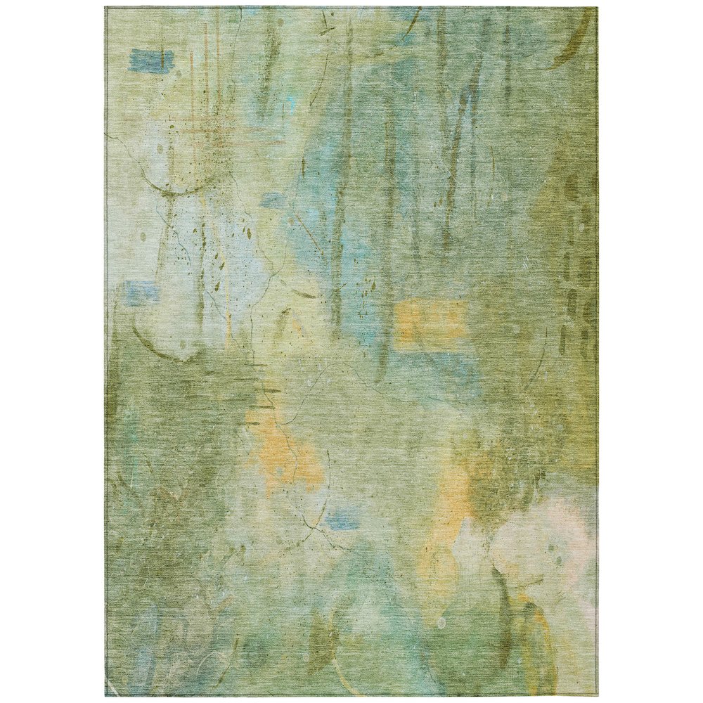 Machine Washable Indoor/Outdoor Chantille ACN2032 Sage 8 x 10 Rug