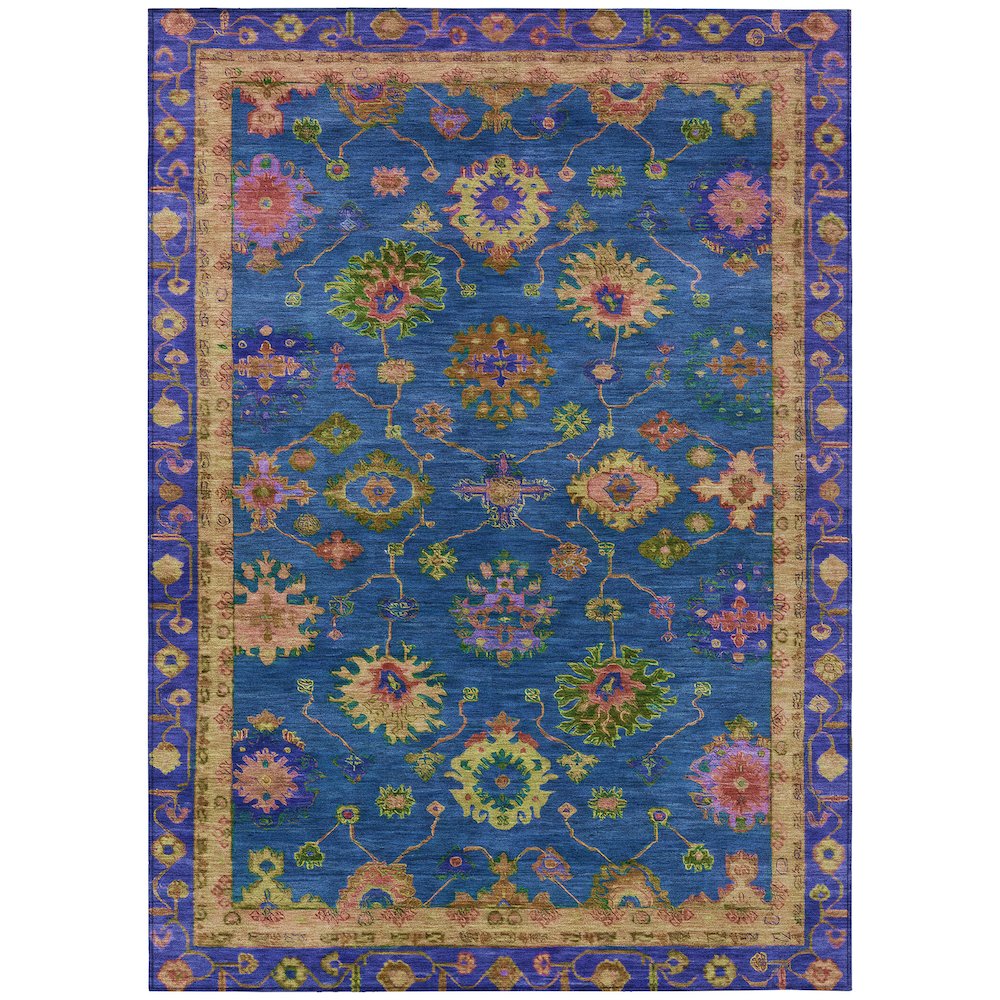 Machine Washable Indoor/Outdoor Chantille ACN2046 Blue 8 x 10 Rug