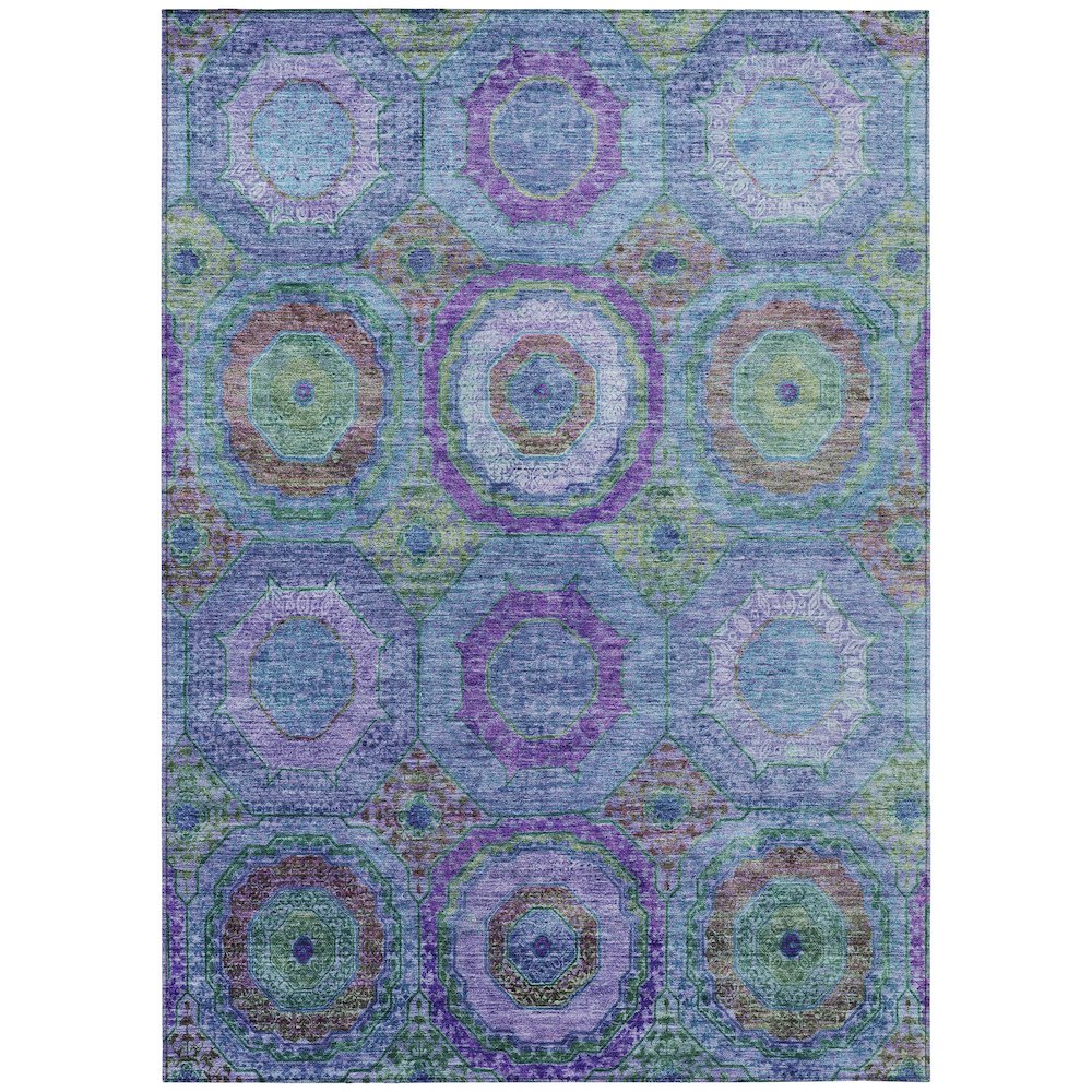 Machine Washable Indoor/Outdoor Chantille ACN2049 Blue 8 x 10 Rug