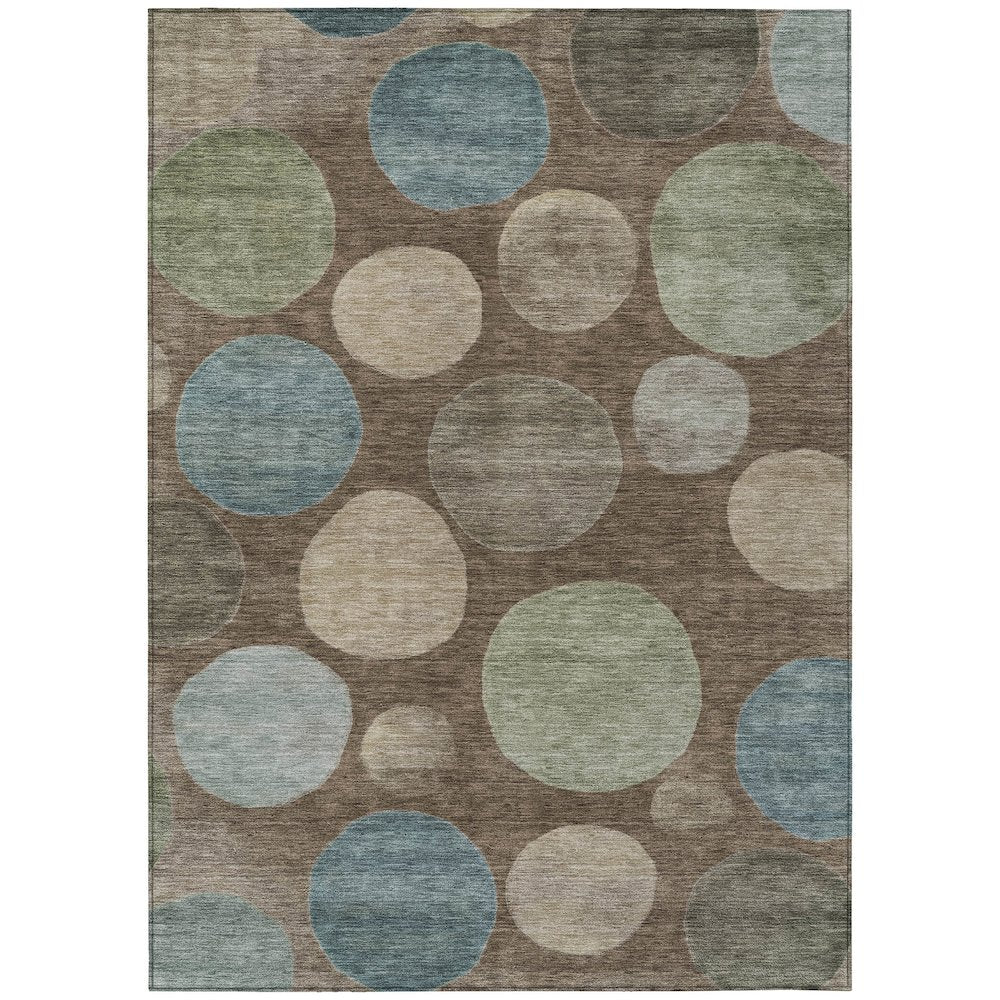 Machine Washable Indoor/Outdoor Chantille ACN2062 Chocolate 8 x 10 Rug