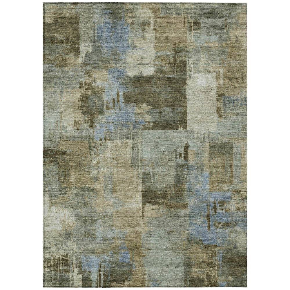 Machine Washable Indoor/Outdoor Chantille ACN2069 Green 8 x 10 Rug