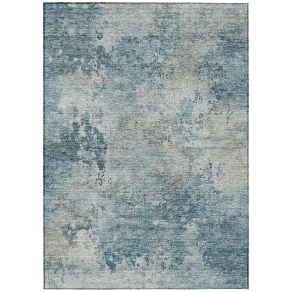 Machine Washable Indoor/Outdoor Chantille ACN2073 Teal 8 x 10 Rug