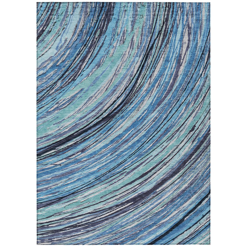 Machine Washable Indoor/Outdoor Chantille ACN2094 Blue 8 x 10 Rug
