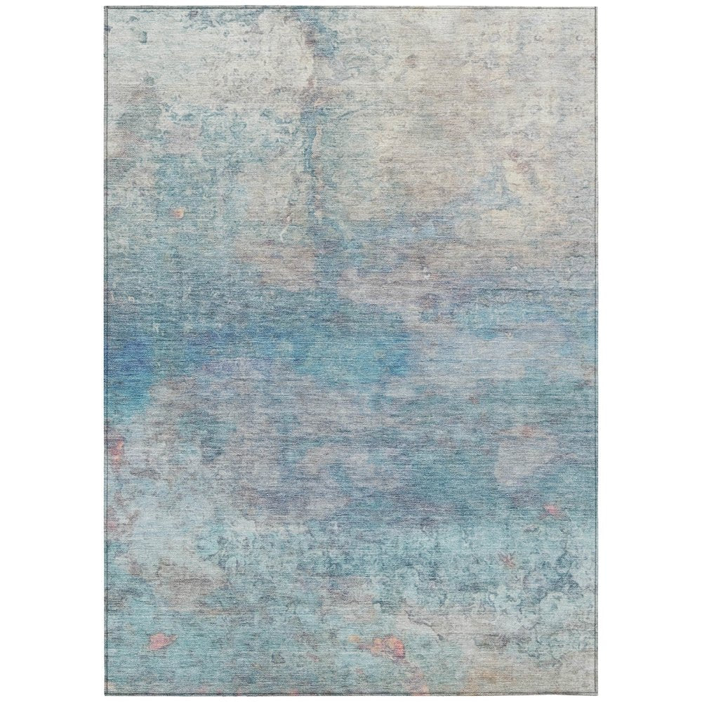 Machine Washable Indoor/Outdoor Chantille ACN2100 Aqua 8 x 10 Rug